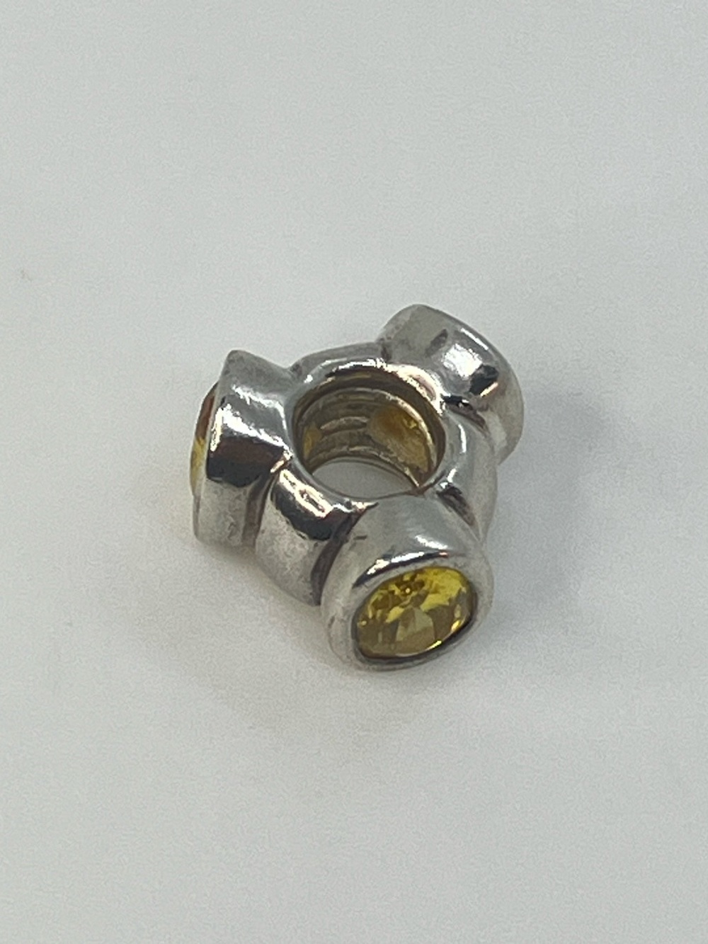 Pandora 925 ALE Sterling Silver Yellow CZ Cats Eye Charm Retired | 790289YCZ